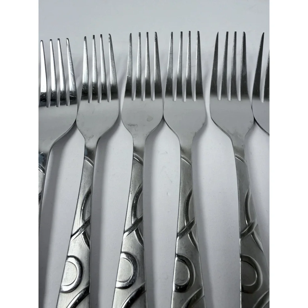Cambridge Conquest Stainless Steel Flatware Dinner Forks Lot Of 8